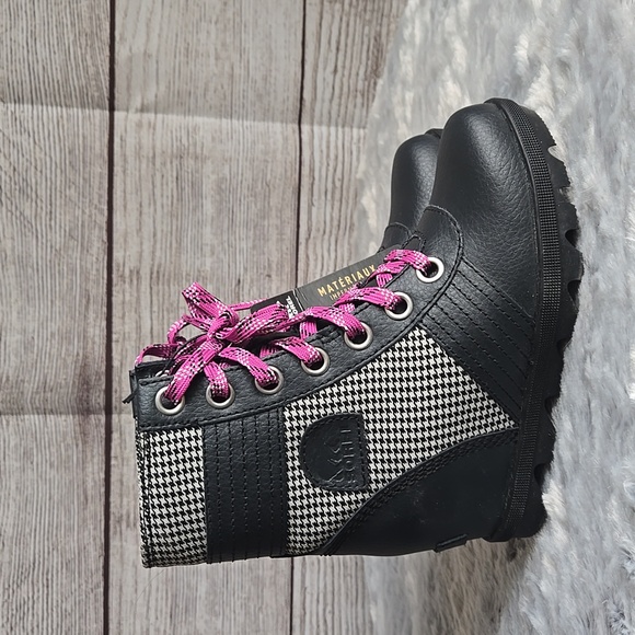 Sorel Lexie Wedgie Black/White Waterproof Winter Boots, Little Girls Size 1, NWT - Picture 5 of 11